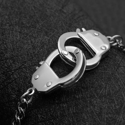 Femme Jewelry Silver Color Stainless Steel Handcuff Bracelet for Women Men Chain Couple Curb Cuban Bracelet Menottes Bijoux