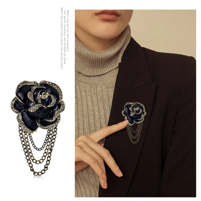 luxury designer jewelry Chain brooches pearl pin  coat accessories brooches for women's clothing free shipping
