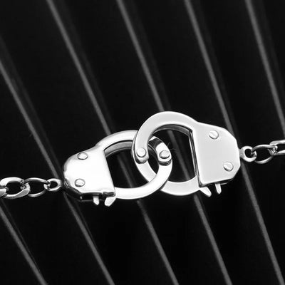 Femme Jewelry Silver Color Stainless Steel Handcuff Bracelet for Women Men Chain Couple Curb Cuban Bracelet Menottes Bijoux