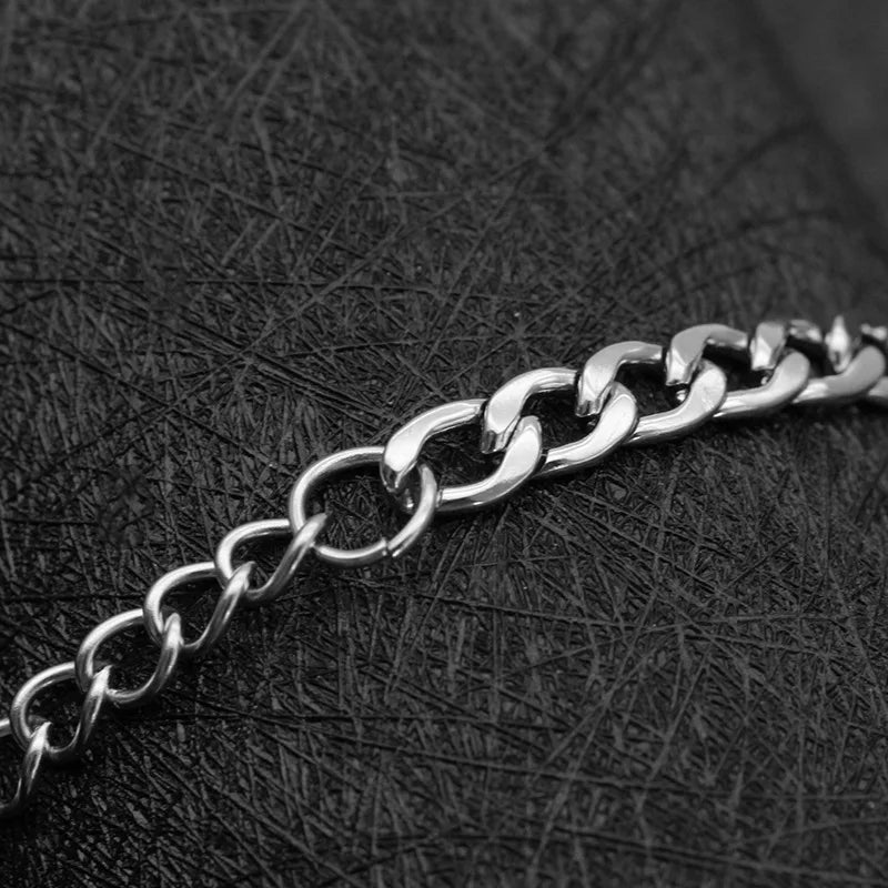 Femme Jewelry Silver Color Stainless Steel Handcuff Bracelet for Women Men Chain Couple Curb Cuban Bracelet Menottes Bijoux