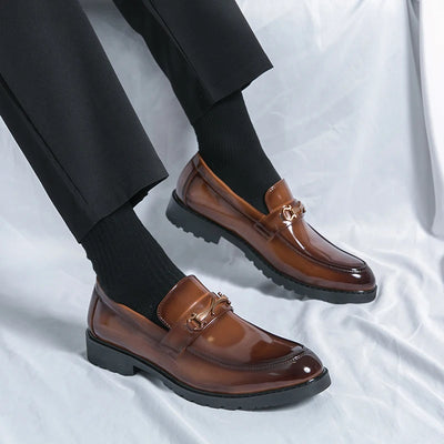 New Luxury Slip on Dress Shoes Men Genuine Leather Italian Loafer Shoes for Men Black Brown Brand Formal Oxford Men Casual Shoes