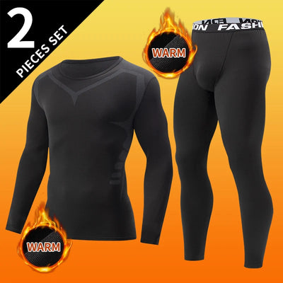 2-piece men's warm corset Ski warm suit Corset jacket and trousers Men's fitness pants shirt running yoga athletes sports pants