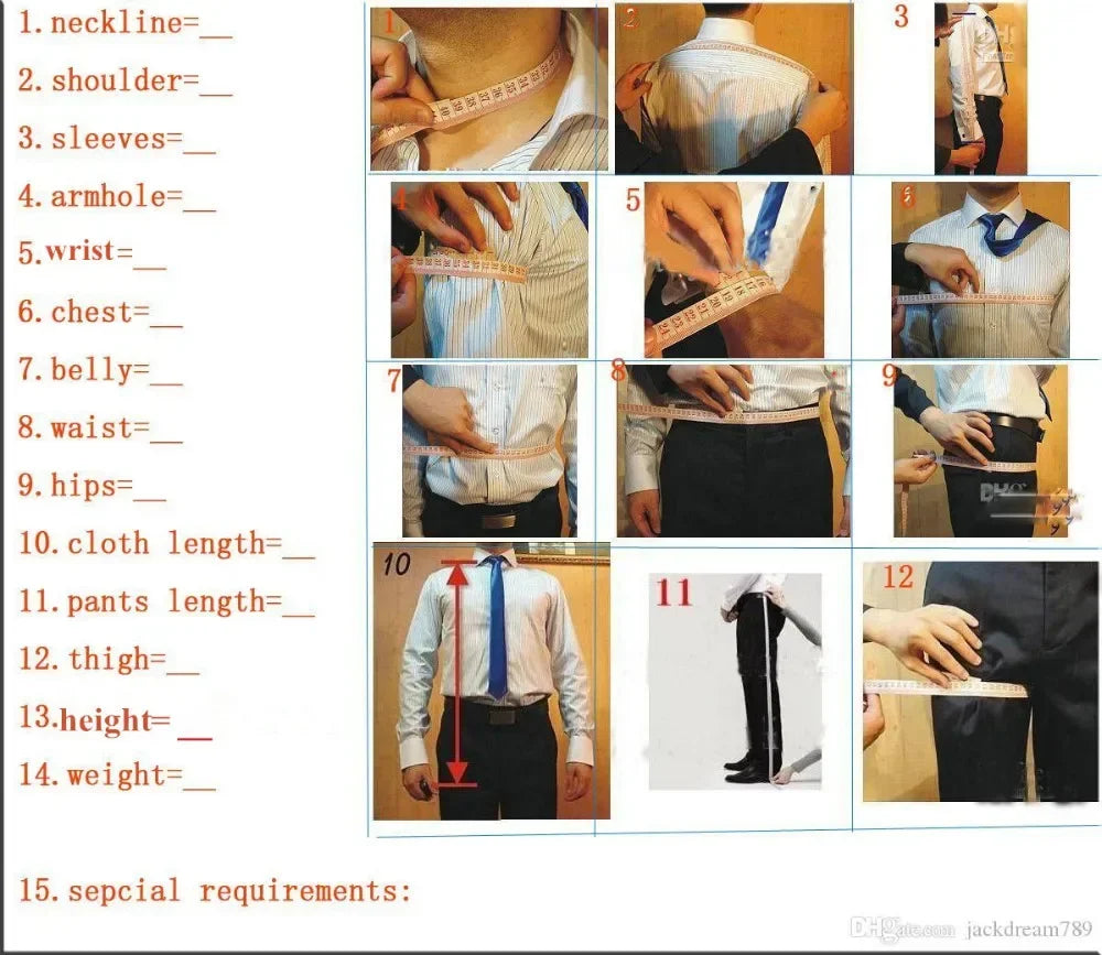 Suits For Men Slim Fit 3 Pcs Peaked Lapel Wedding Groom Tuxedo American Style Costume (Jacket + Vest + Pants)