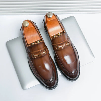 New Luxury Slip on Dress Shoes Men Genuine Leather Italian Loafer Shoes for Men Black Brown Brand Formal Oxford Men Casual Shoes