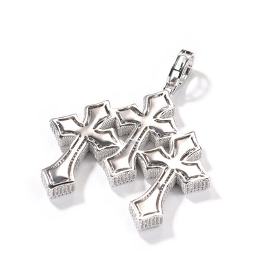 UWIN Vintage Triple Cross Pendant  Punk y2k Accessories Choker Men Hiphop Necklace Men Chain Jewelry Gift