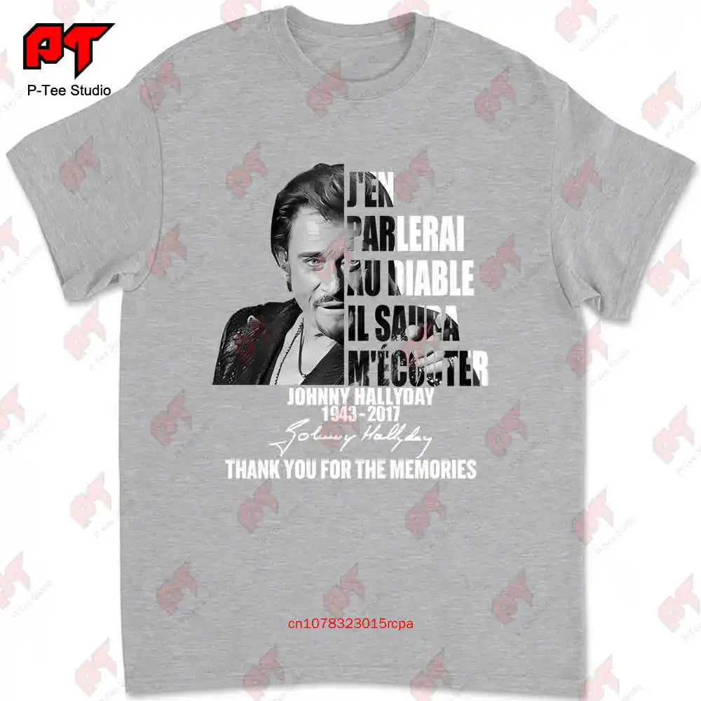 J’En Parlerai Au Diable Il Saura M’Ecouter Johnny Hallyday Signature T-shirt OV1J