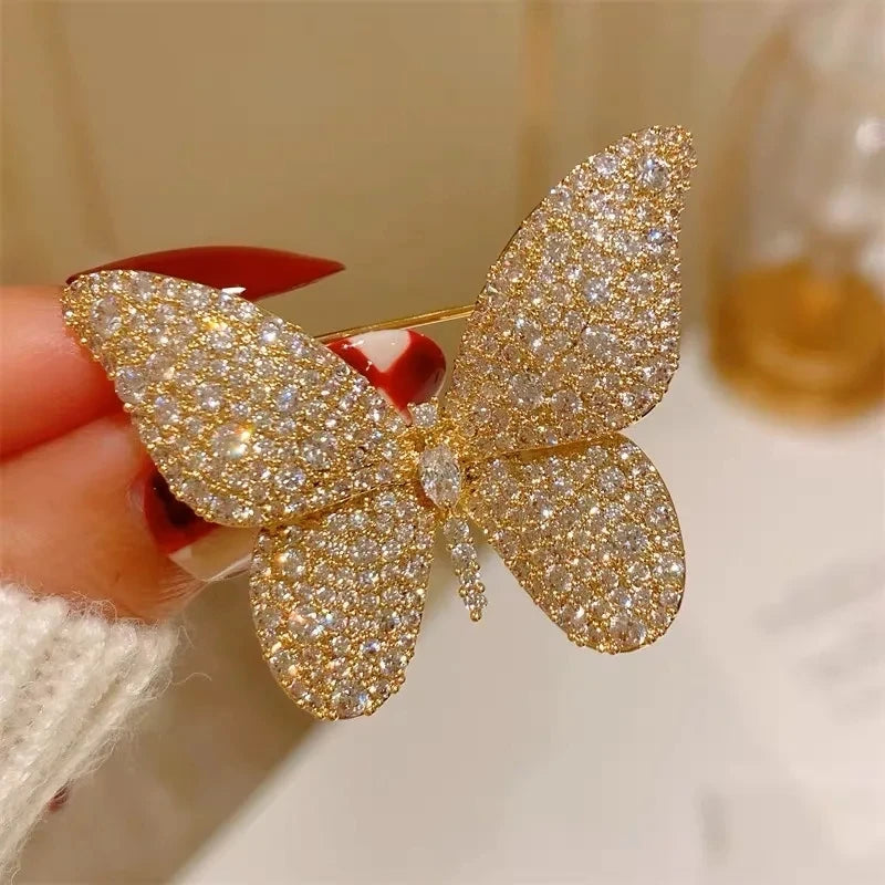 Elegant Silver Color Full of Rhinestone Feather Brooches for Women Men Unisex Luxury Crystal Lapel Safety Pins Party Jewelry