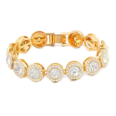 Iced Out Crystal Heart Tennis Chain Miami Cuban Link Chain Bracelet for Women Men Hiphop Chunky Chains Bracelets Jewelry