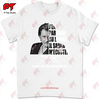 J’En Parlerai Au Diable Il Saura M’Ecouter Johnny Hallyday Signature T-shirt OV1J