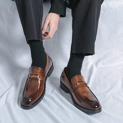 New Luxury Slip on Dress Shoes Men Genuine Leather Italian Loafer Shoes for Men Black Brown Brand Formal Oxford Men Casual Shoes
