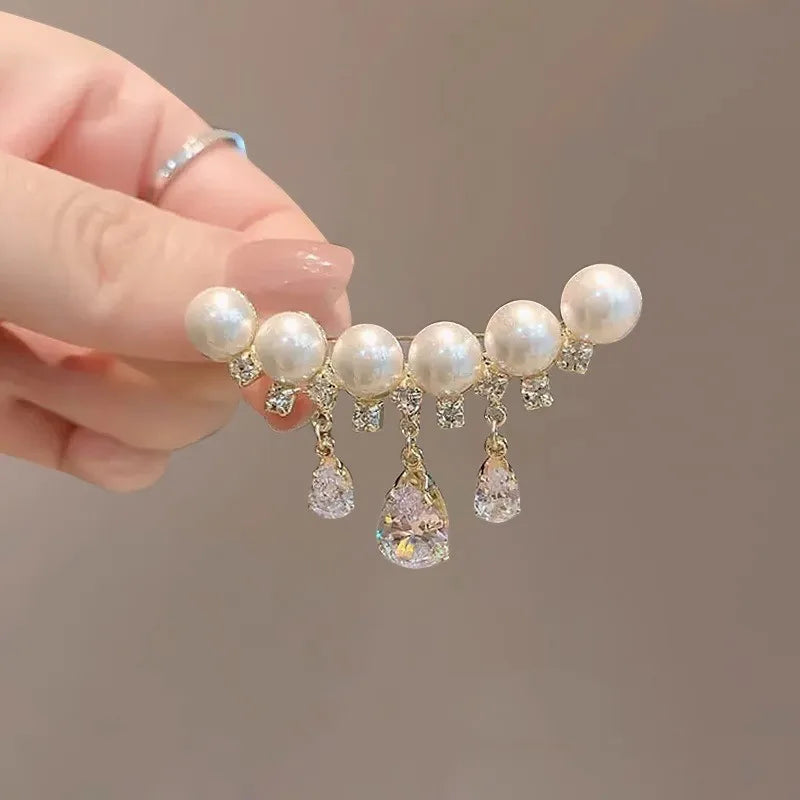 Elegant Silver Color Full of Rhinestone Feather Brooches for Women Men Unisex Luxury Crystal Lapel Safety Pins Party Jewelry
