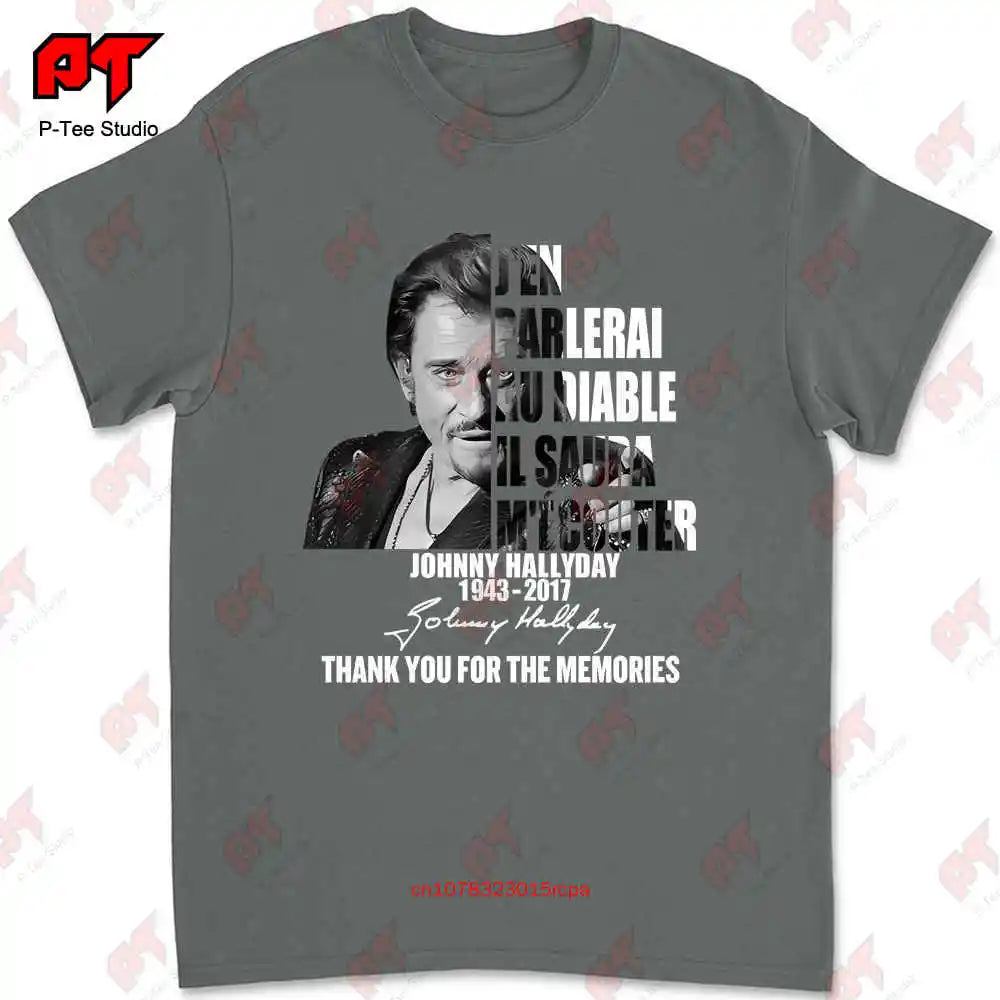 J’En Parlerai Au Diable Il Saura M’Ecouter Johnny Hallyday Signature T-shirt OV1J