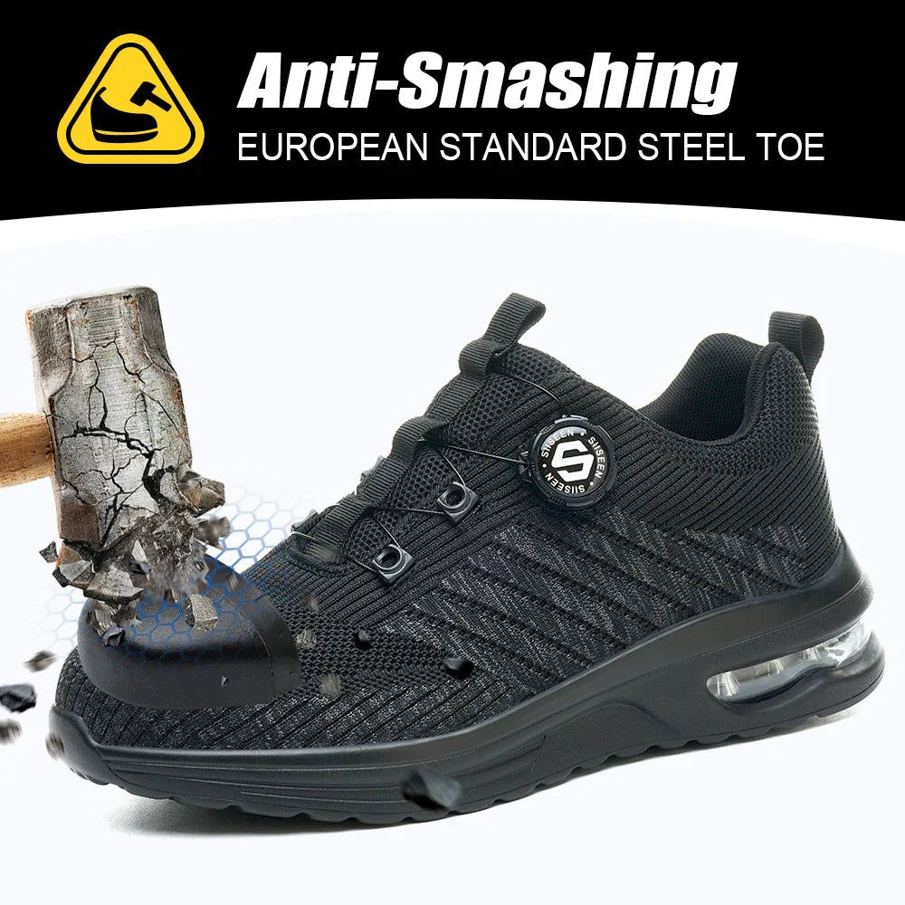 Men's Rotary Buckle Safety Shoes