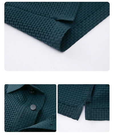 Summer New Men's Lop-up Hollow Short-sleeved Polo Tee Shirt Ice Silk Breathable Business Fashion T-Shirt Male Brand Clothes