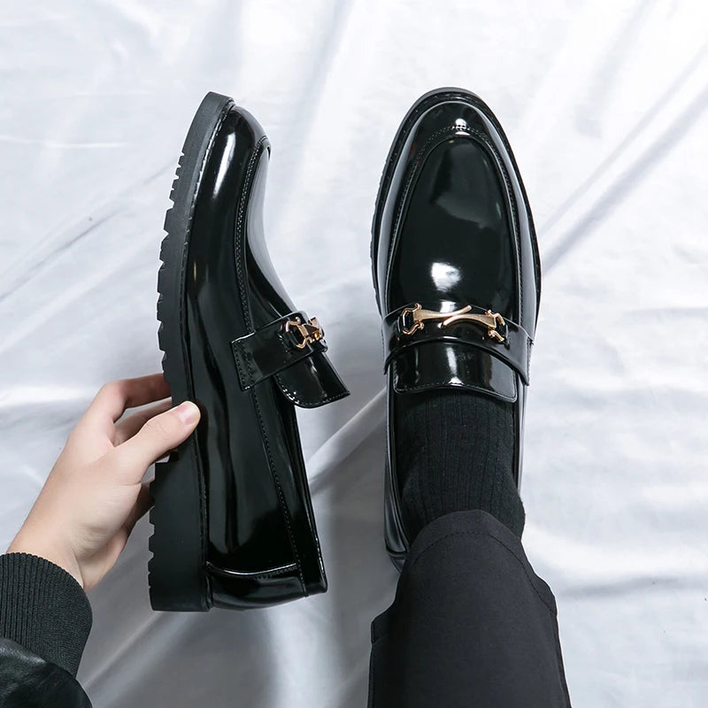 New Luxury Slip on Dress Shoes Men Genuine Leather Italian Loafer Shoes for Men Black Brown Brand Formal Oxford Men Casual Shoes