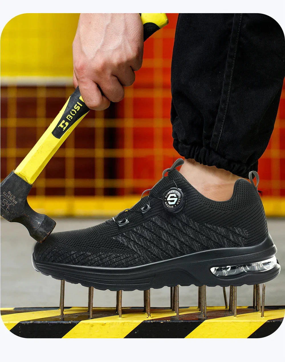 Men's Rotary Buckle Safety Shoes