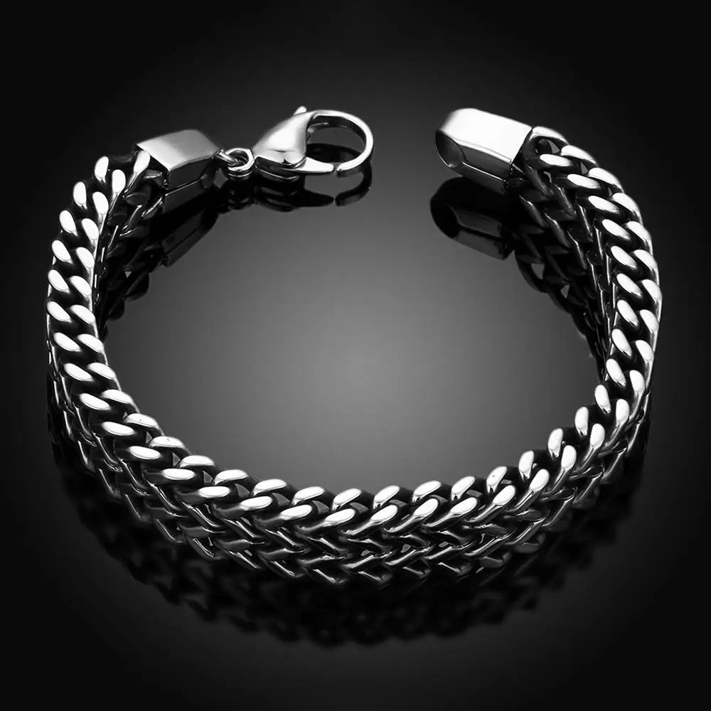 Geometric Design Men Chain & Link Bracelet With Lobster Clasp,Titanium Steel Figaro Ancient Maya Classic  Gift