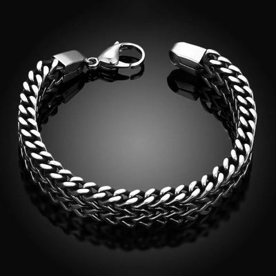 Geometric Design Men Chain & Link Bracelet With Lobster Clasp,Titanium Steel Figaro Ancient Maya Classic  Gift