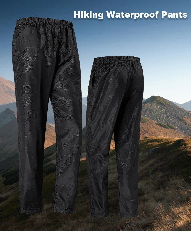 JNLN Men Women Waterproof Hiking Pants Camping Trekking Climbing Rain Pants Unisex Outdoor Sports Quick Dry Mountain Trousers