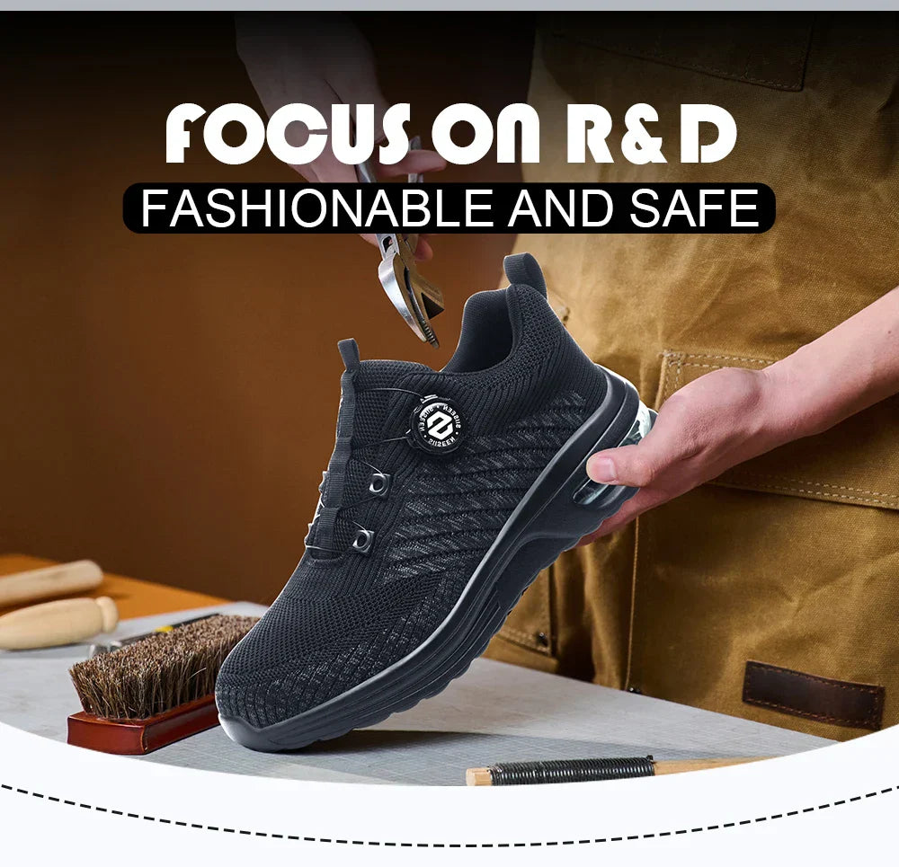 Men's Rotary Buckle Safety Shoes