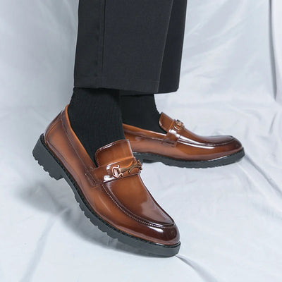 New Luxury Slip on Dress Shoes Men Genuine Leather Italian Loafer Shoes for Men Black Brown Brand Formal Oxford Men Casual Shoes