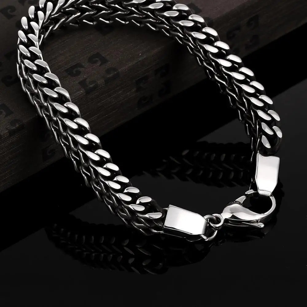 Geometric Design Men Chain & Link Bracelet With Lobster Clasp,Titanium Steel Figaro Ancient Maya Classic  Gift