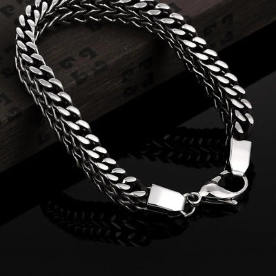 Geometric Design Men Chain & Link Bracelet With Lobster Clasp,Titanium Steel Figaro Ancient Maya Classic  Gift