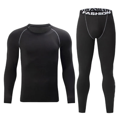 2-piece men's warm corset Ski warm suit Corset jacket and trousers Men's fitness pants shirt running yoga athletes sports pants