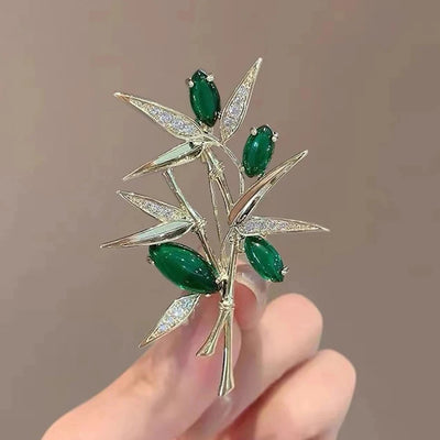 Elegant Silver Color Full of Rhinestone Feather Brooches for Women Men Unisex Luxury Crystal Lapel Safety Pins Party Jewelry
