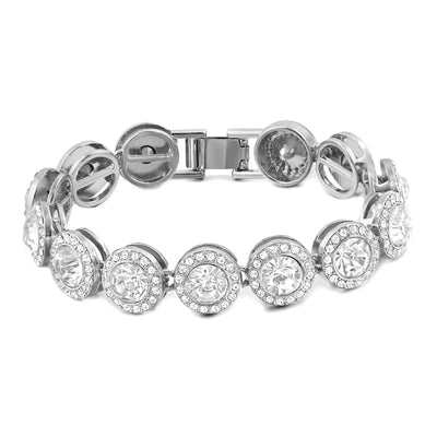 Iced Out Crystal Heart Tennis Chain Miami Cuban Link Chain Bracelet for Women Men Hiphop Chunky Chains Bracelets Jewelry