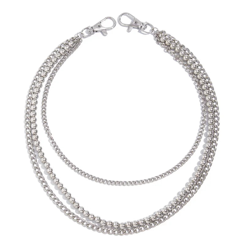 Fashion Punk Metal Pants Chain Hip Hop Waist Chain Bead Pendant Jeans Chain For Men Women Accessories Gifts