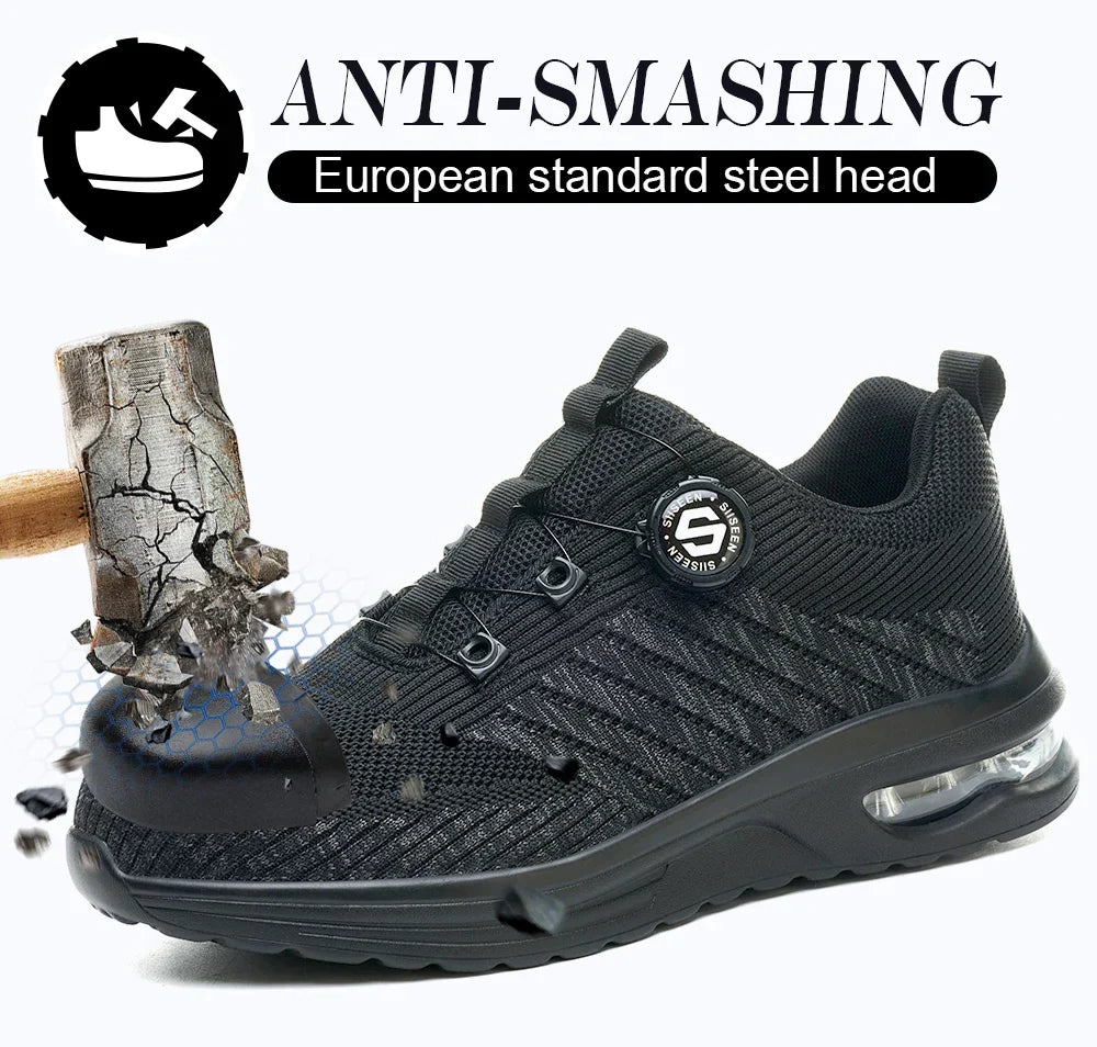 Men's Rotary Buckle Safety Shoes