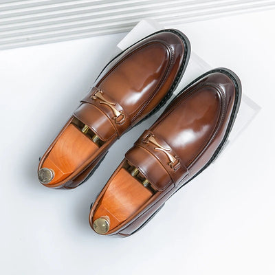 New Luxury Slip on Dress Shoes Men Genuine Leather Italian Loafer Shoes for Men Black Brown Brand Formal Oxford Men Casual Shoes